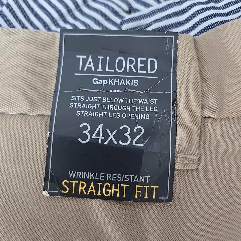 Gap Khakis Straight Leg Pant 34x32 NWT Tailored Chino Business Casual Staple - Picture 7 of 7
